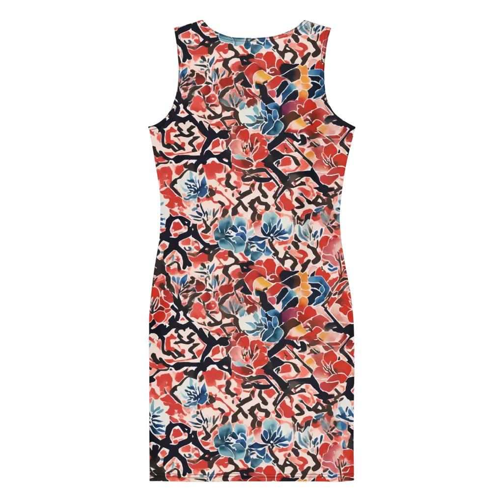 Crimson Brushwork on Bodycon Dress — Print file