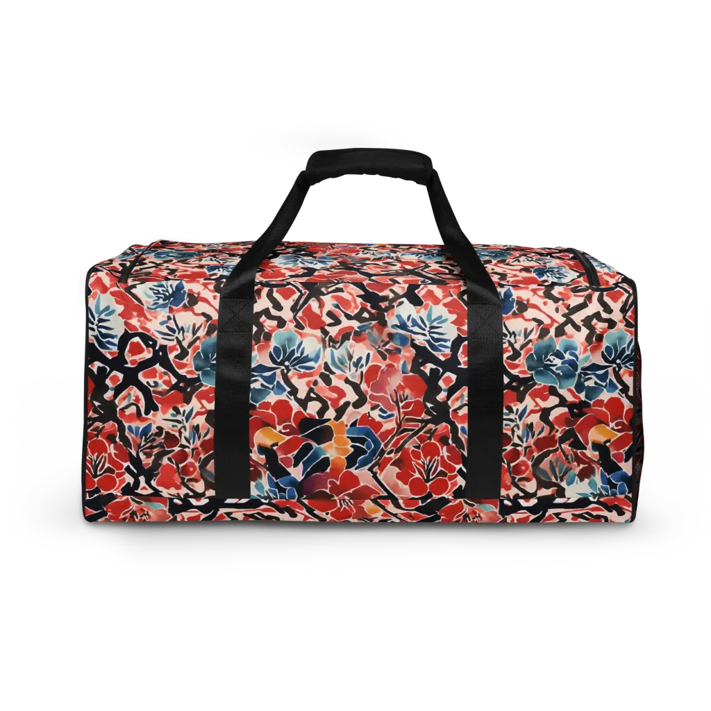 Crimson Brushwork on Duffle Bag — Back print