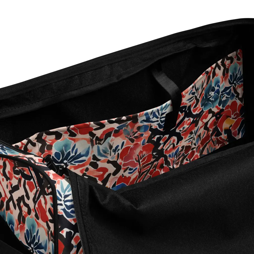 Crimson Brushwork on Duffle Bag — Product details