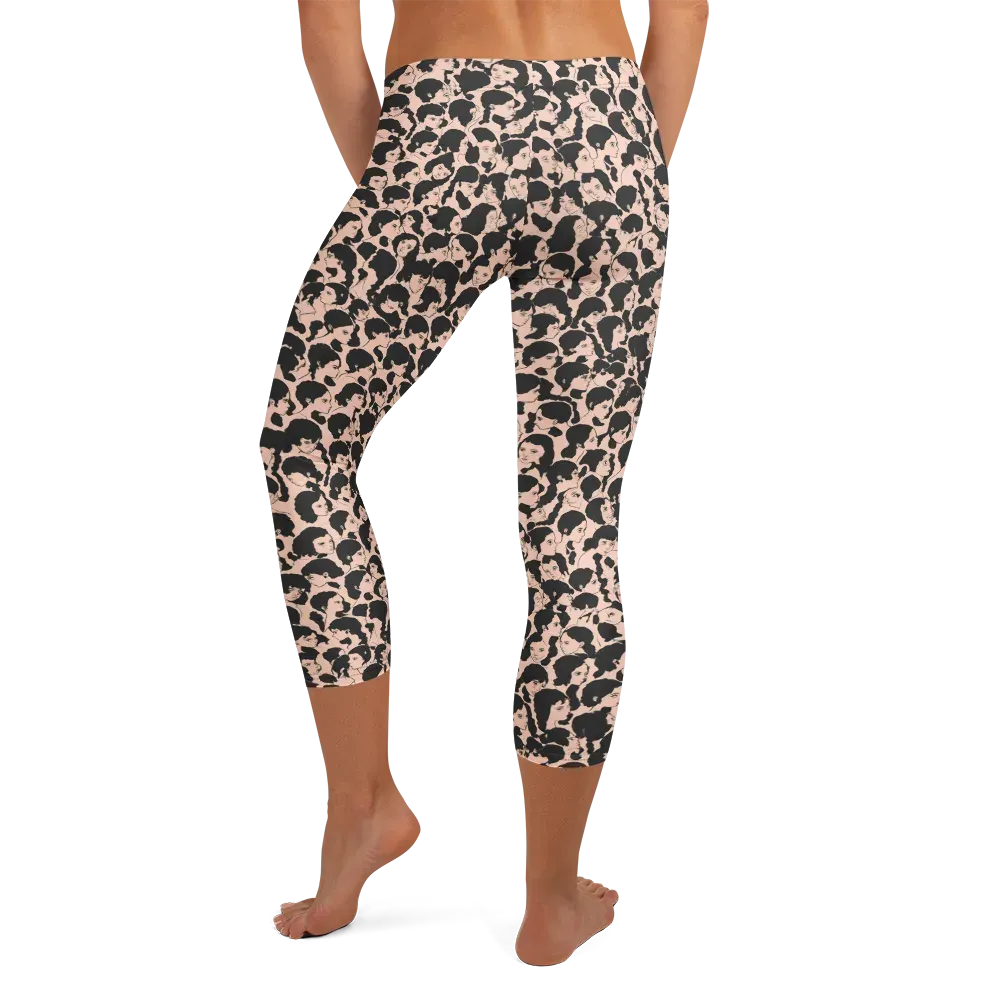 Many Faces on Capri Leggings — Back