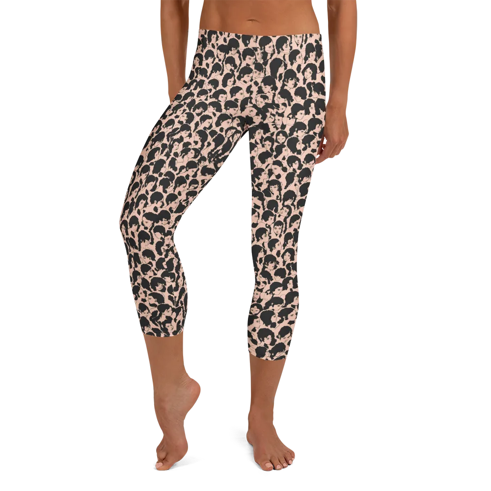 Many Faces on Capri Leggings — Front