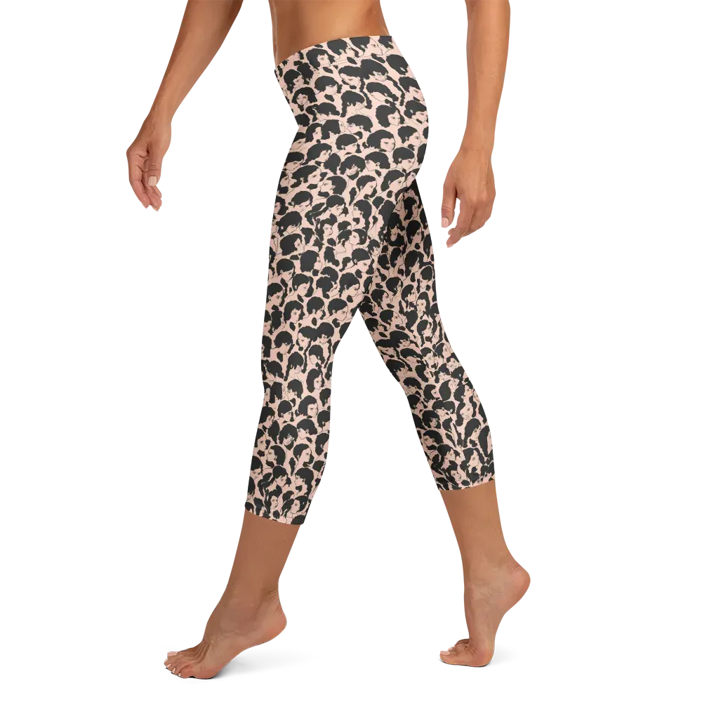 Many Faces on Capri Leggings — Left