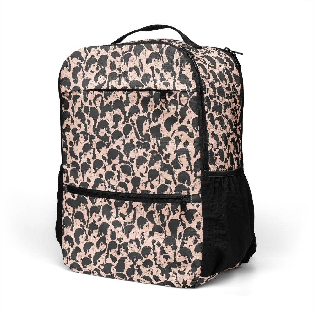 Many Faces on Utility Backpack — Bottom print