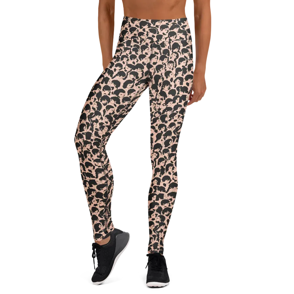 Many Faces on Yoga Leggings — Front