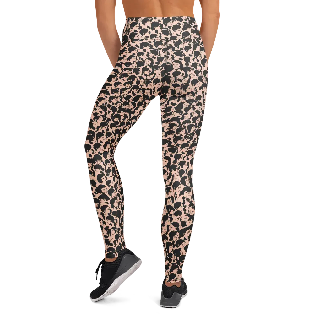 Many Faces on Yoga Leggings — Back