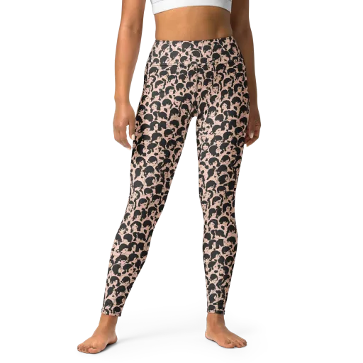 Many Faces on a Yoga Leggings