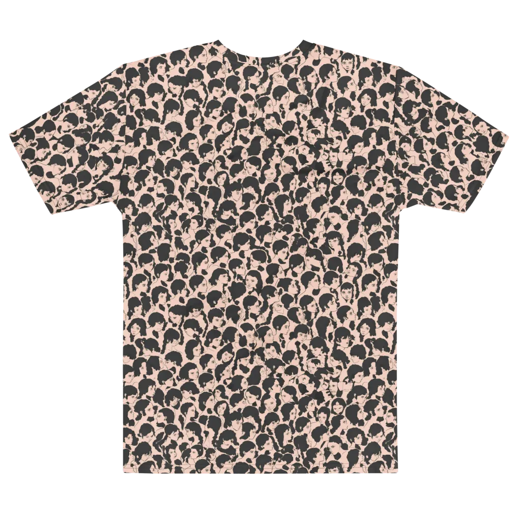 Many Faces on Men's Cotton Crew Neck T-Shirt — Front print