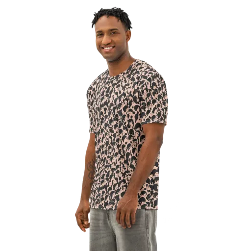 Many Faces on a Men's Cotton Crew Neck T-Shirt