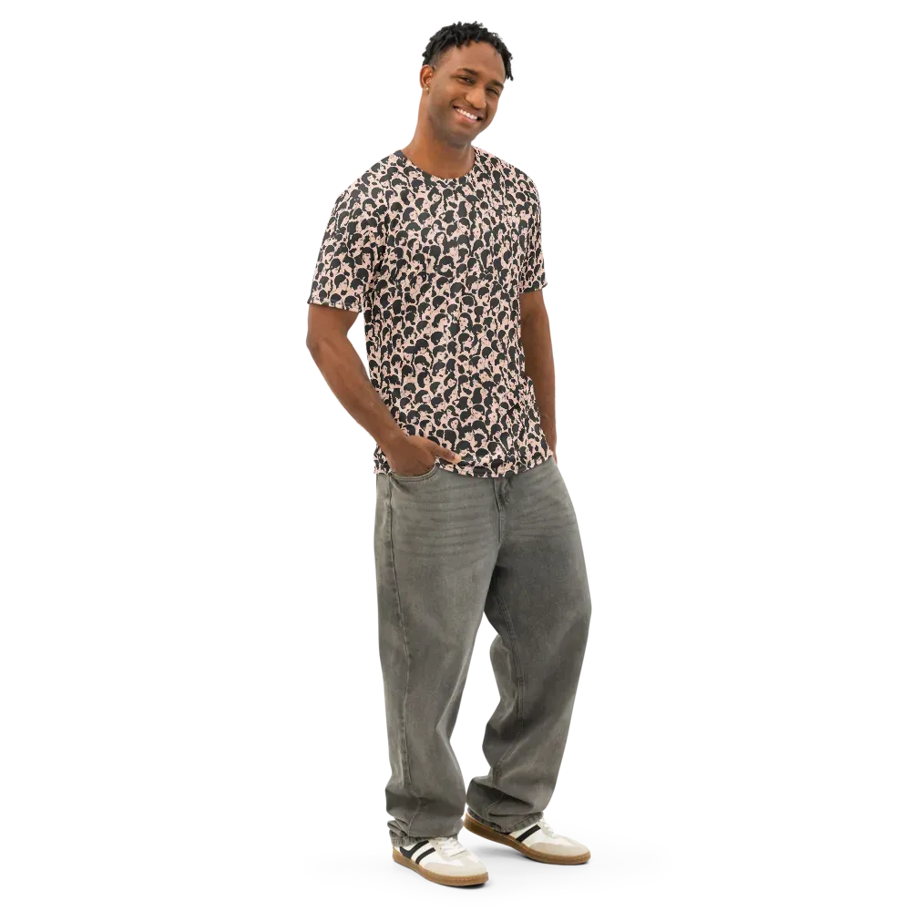 Many Faces on Men's Cotton Crew Neck T-Shirt — Right Front