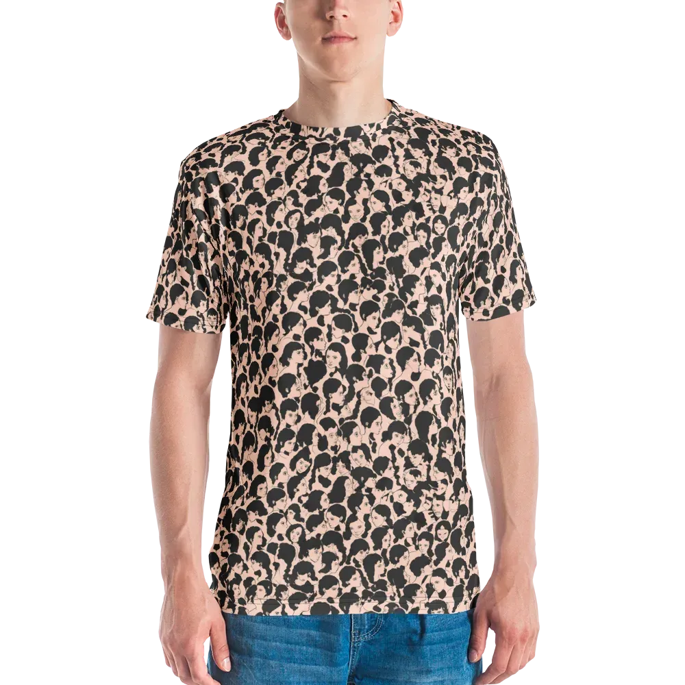 Many Faces on Men's Crew Neck T-Shirt — Front