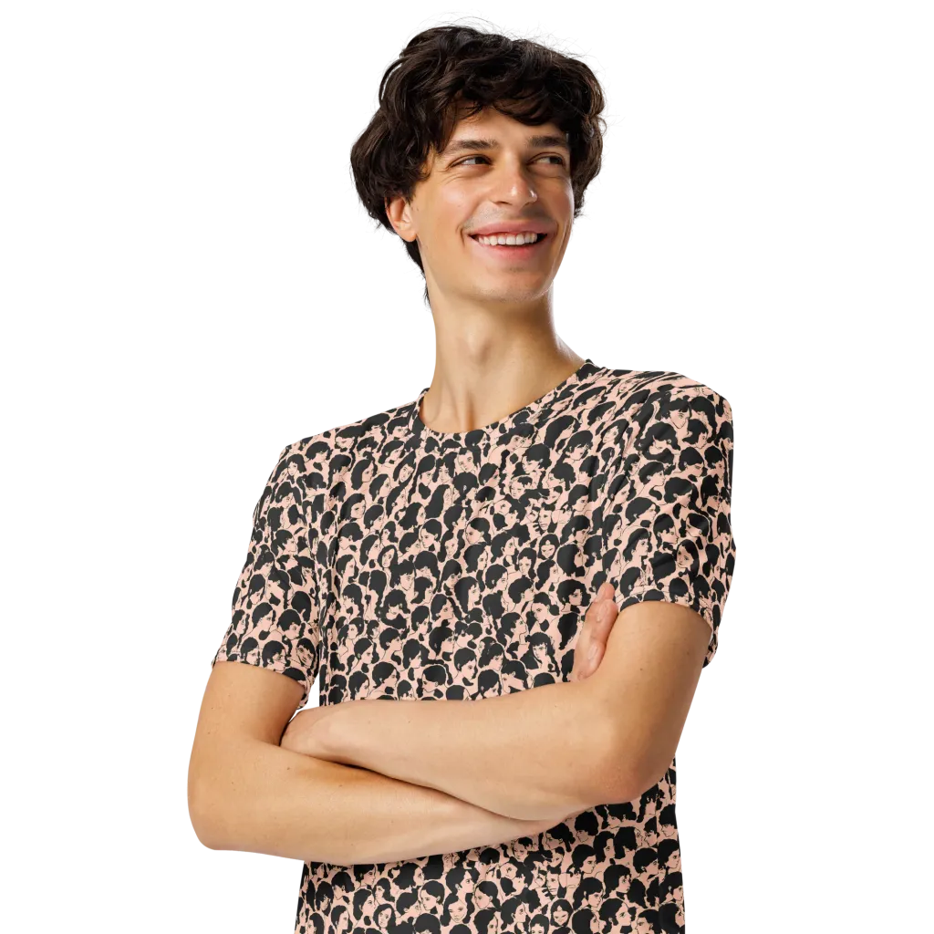 Many Faces on Men's Crew Neck T-Shirt — Front print