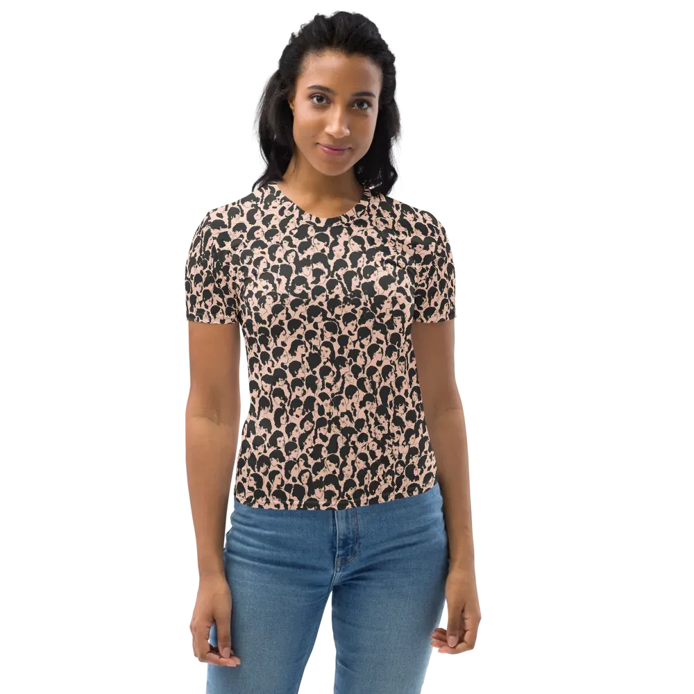 Many Faces on Women's Crew Neck T-Shirt — Back print