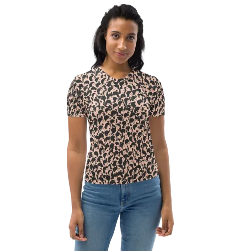 Many Faces on a Women's Crew Neck T-Shirt