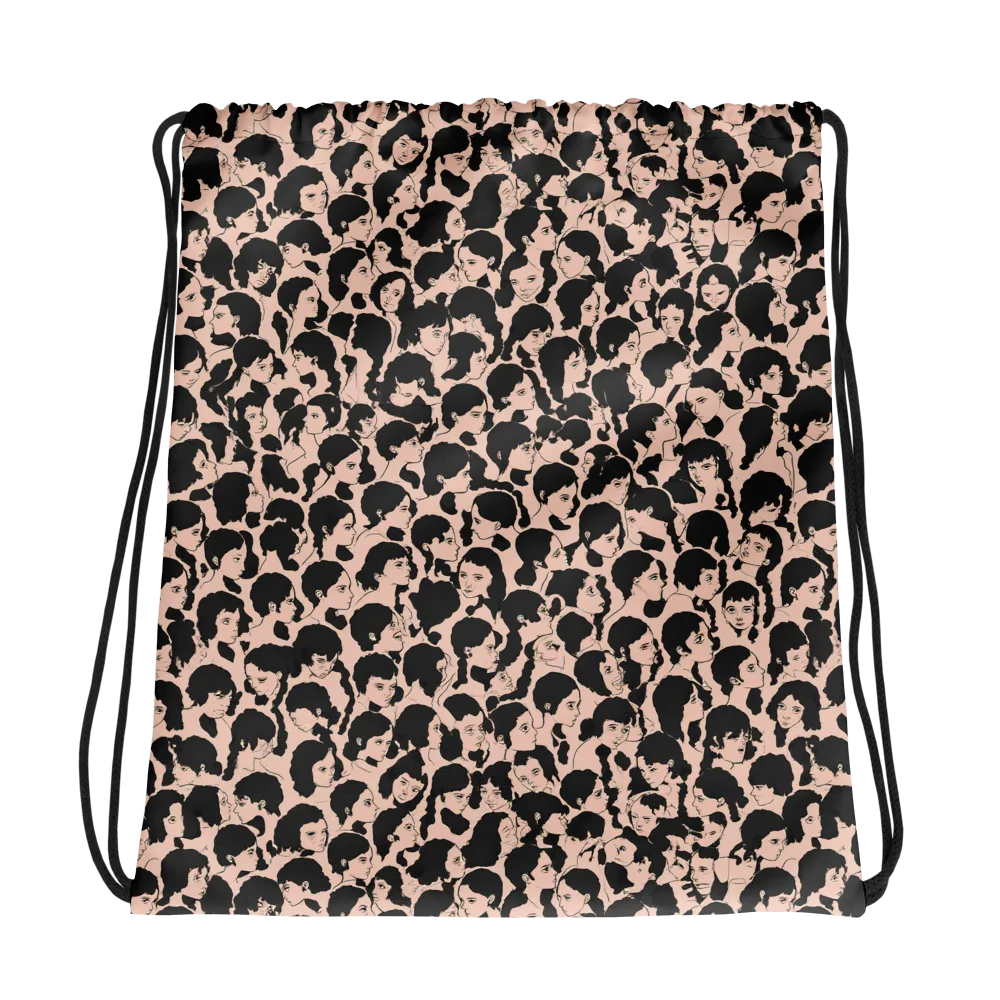 Many Faces on Drawstring Bag — Mockup