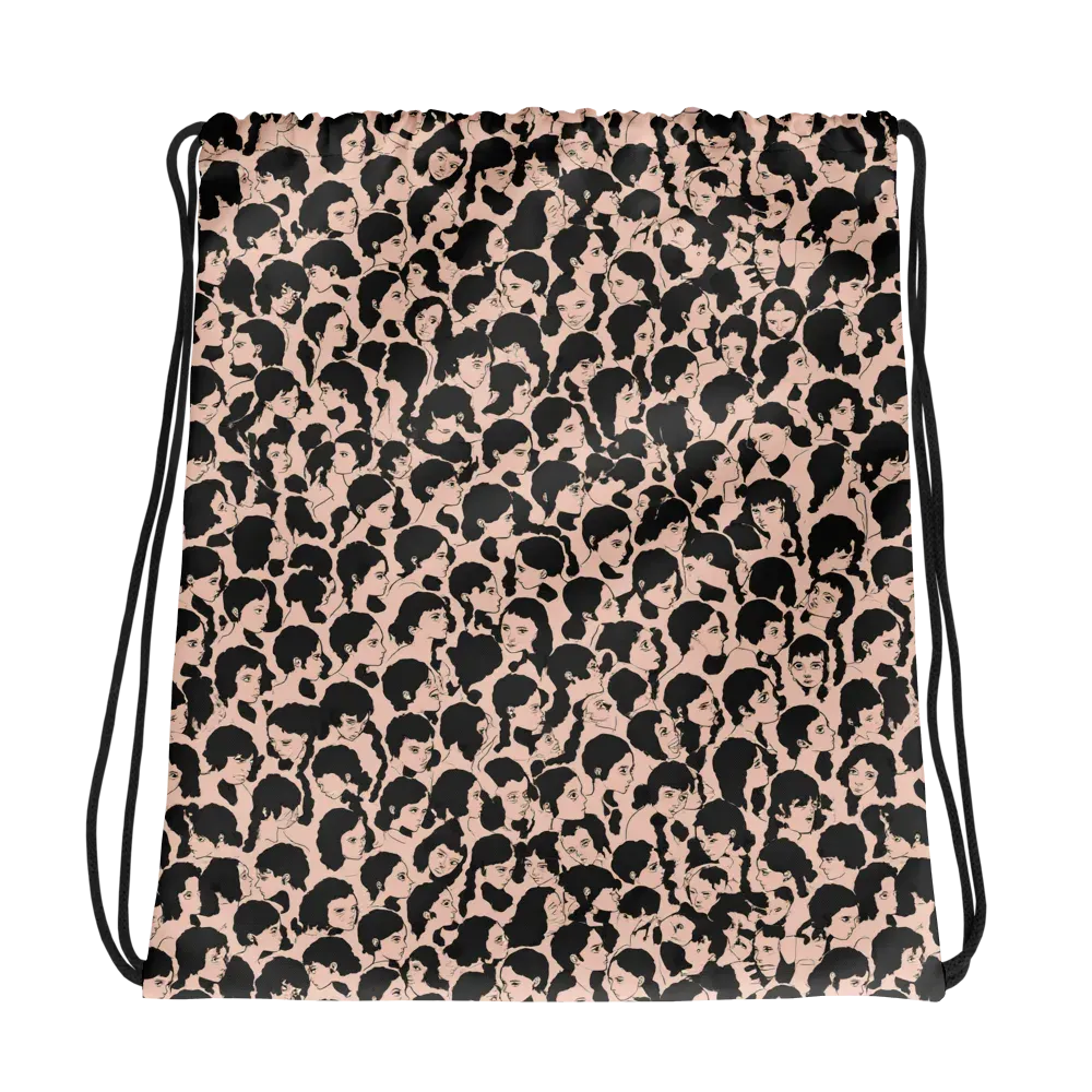 Many Faces on Drawstring Bag — Mockup