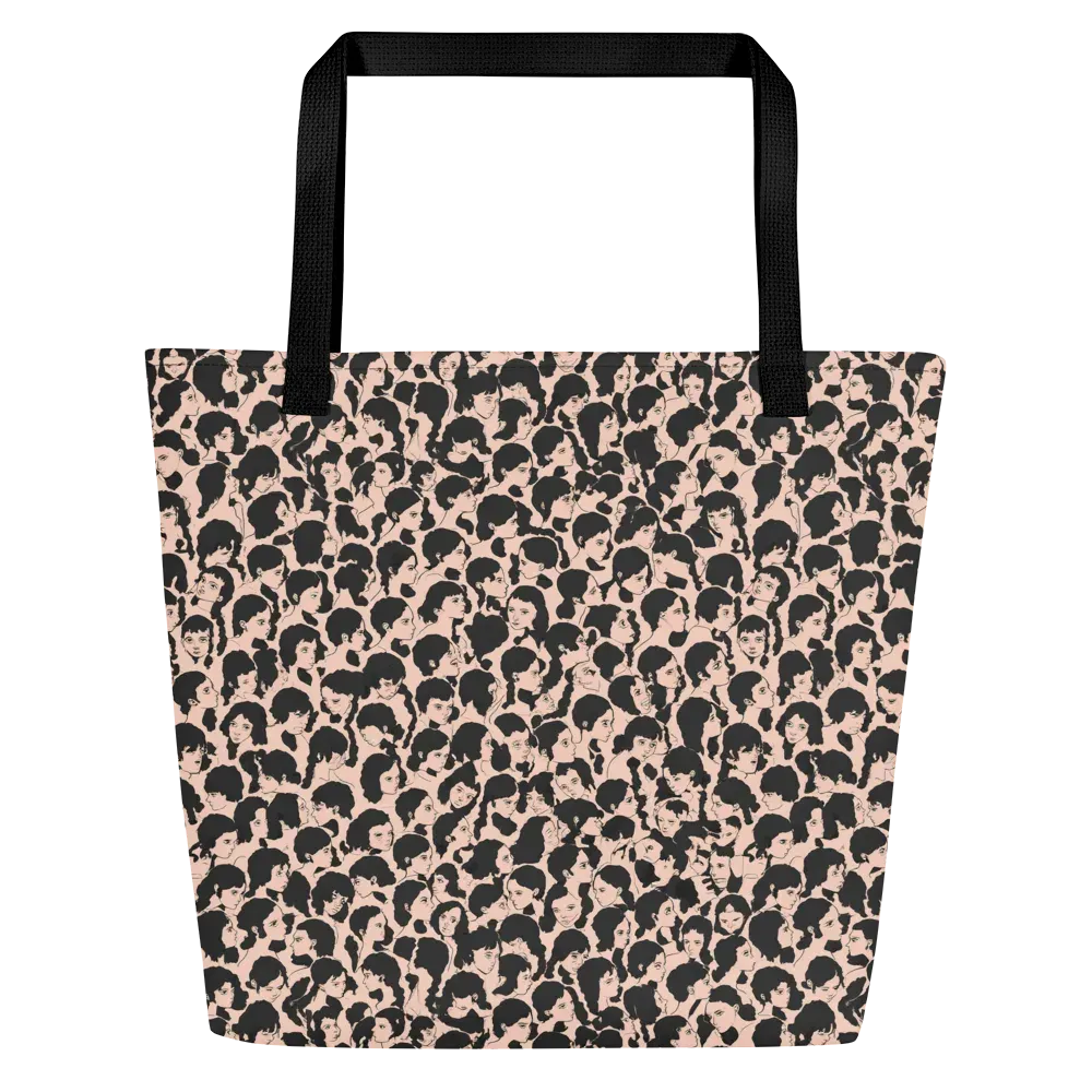 Many Faces on Large Tote Bag W/ Pocket — Front