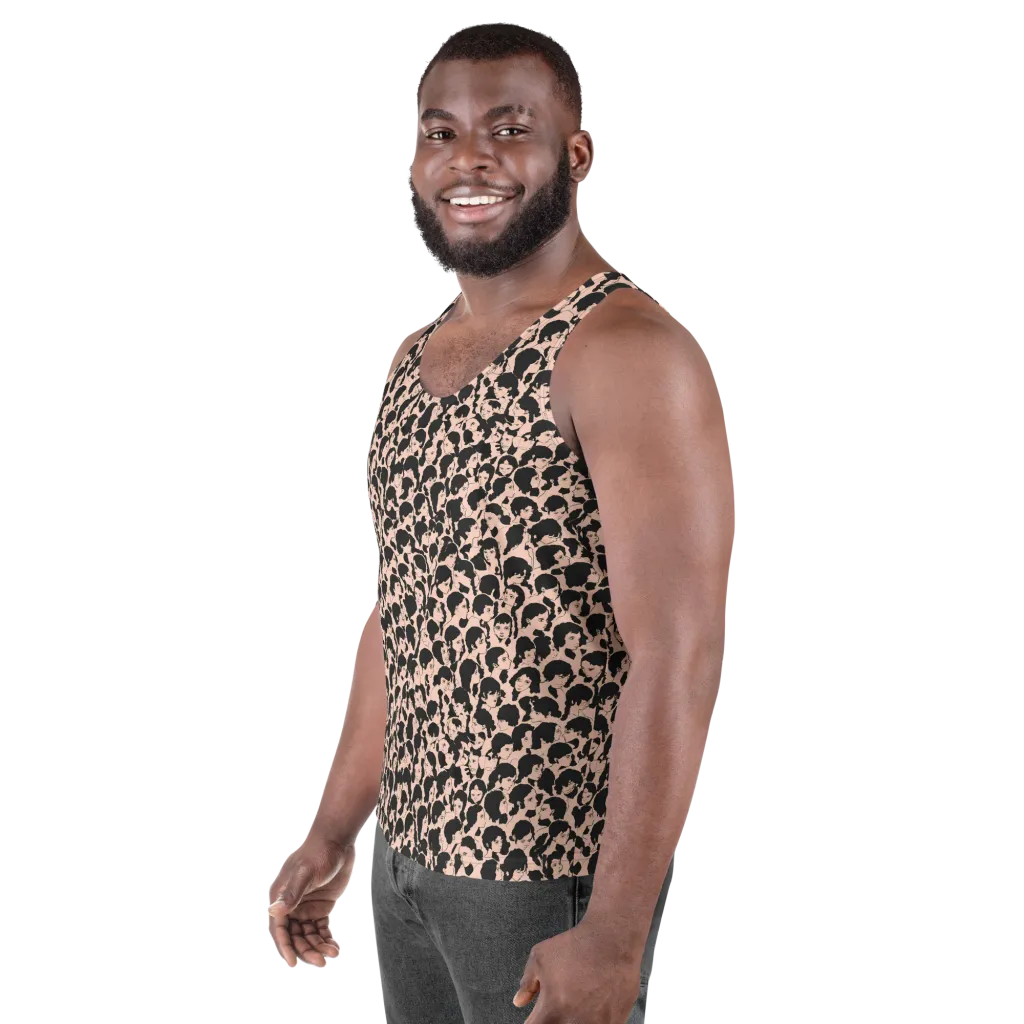 Many Faces on Men's Tank Top — Left Front