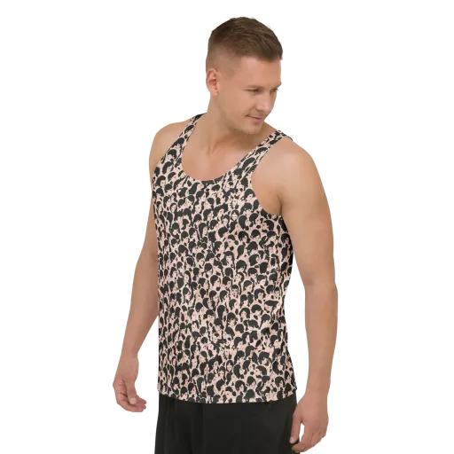 Many Faces on a Men's Tank Top
