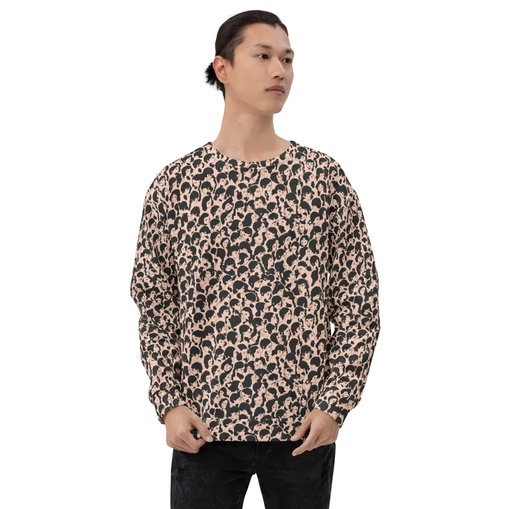 Many Faces on Sweatshirt — Front print