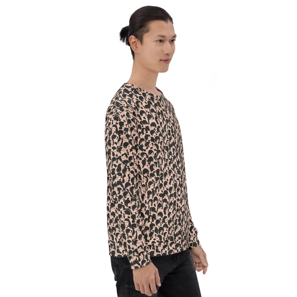 Many Faces on Sweatshirt — Right sleeve