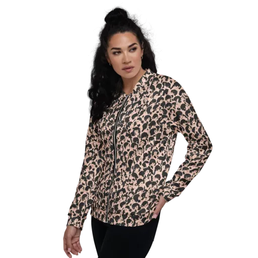 Many Faces on a Bomber Jacket