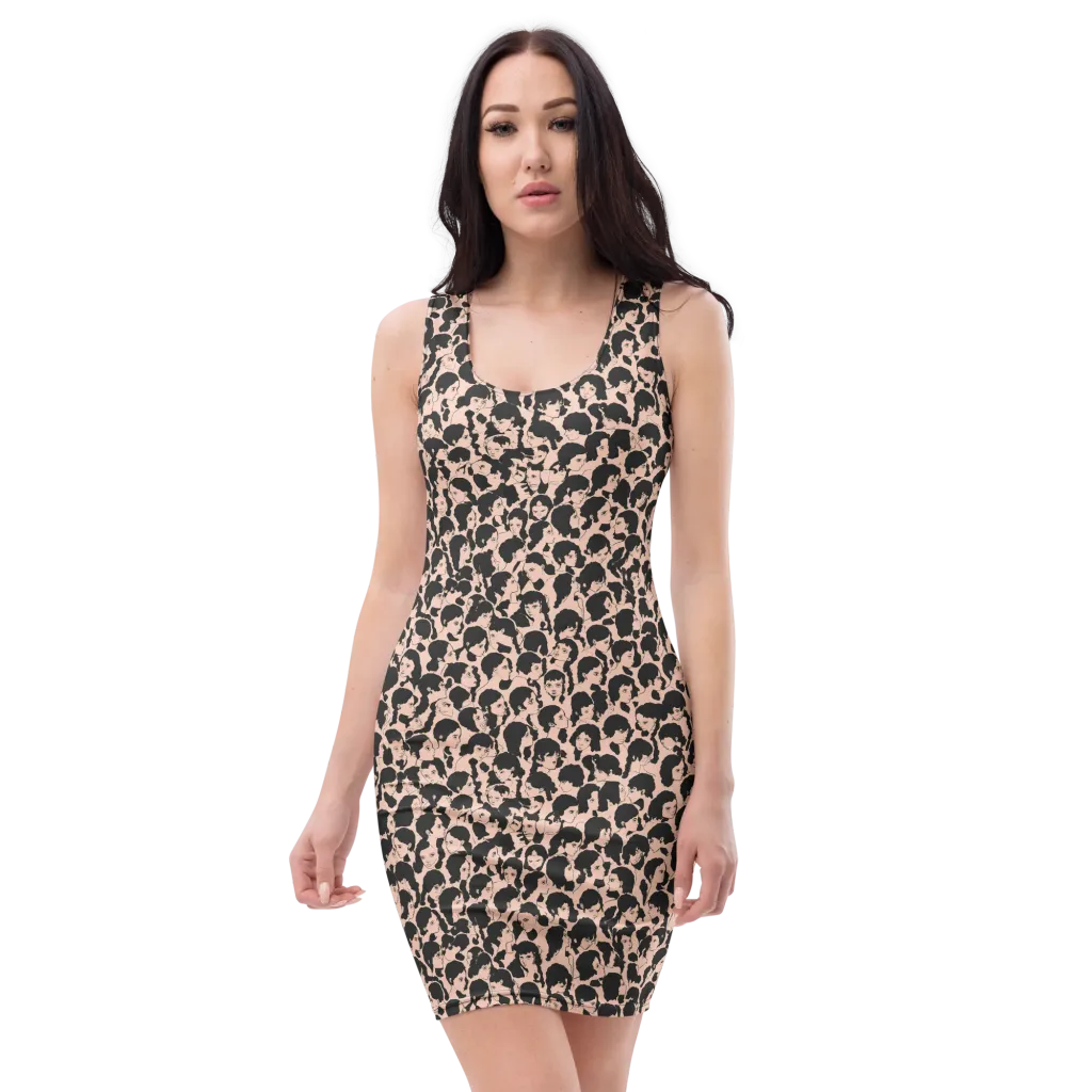 Many Faces on Bodycon Dress — Front
