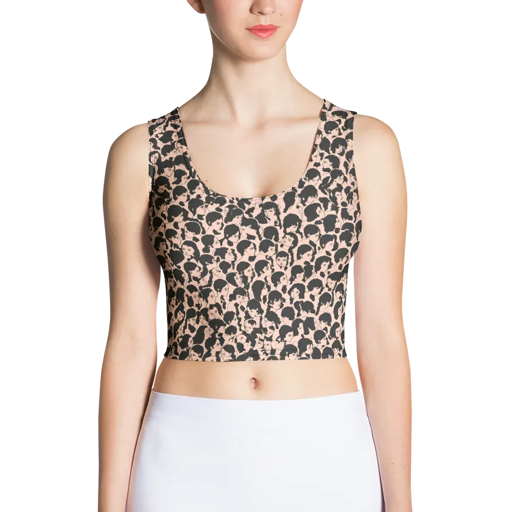 Many Faces on Crop Top — Front