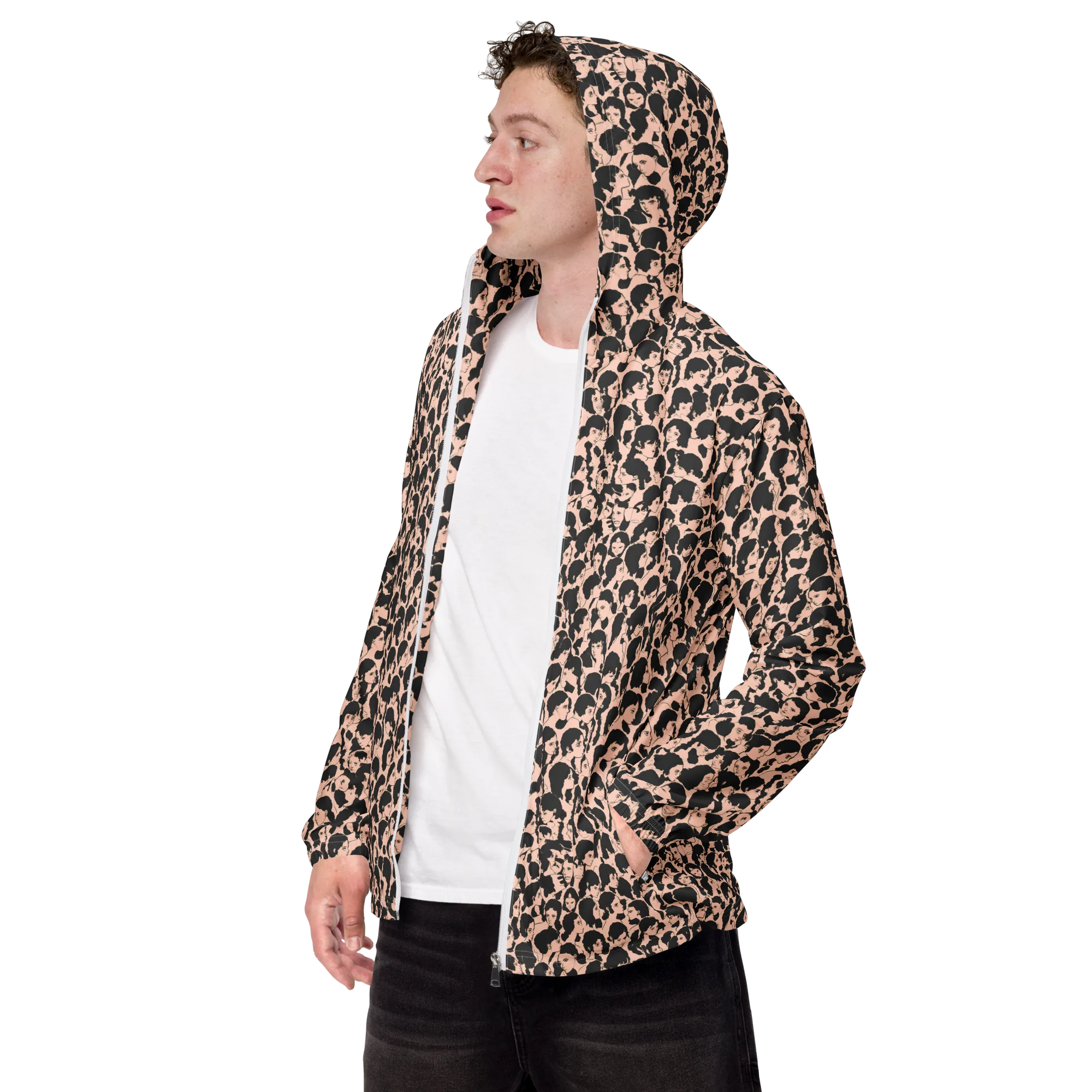 Many Faces on Men's Windbreaker — Left Front