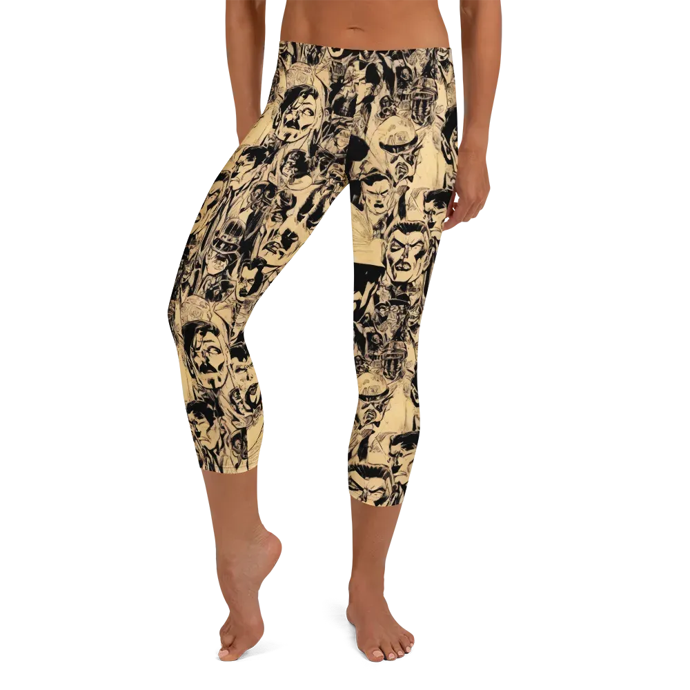 Ink Riot on Capri Leggings — Front