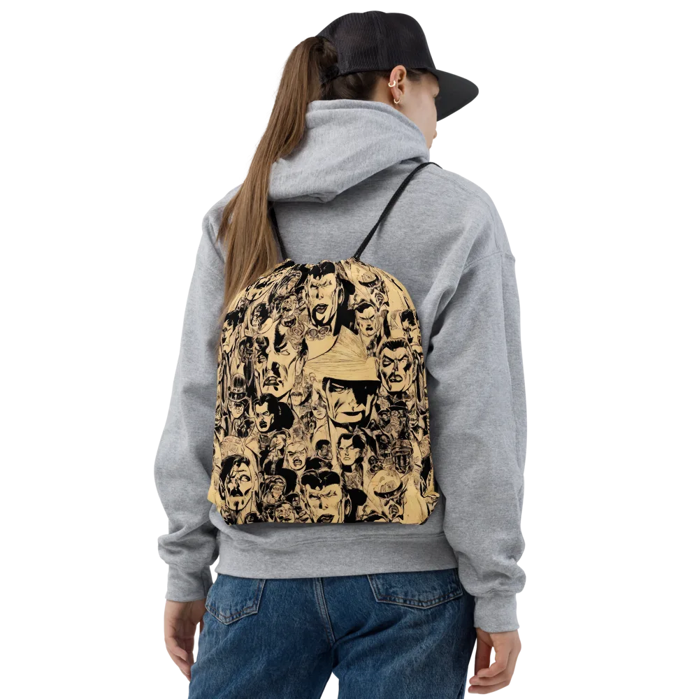 Ink Riot on Drawstring Bag — Front