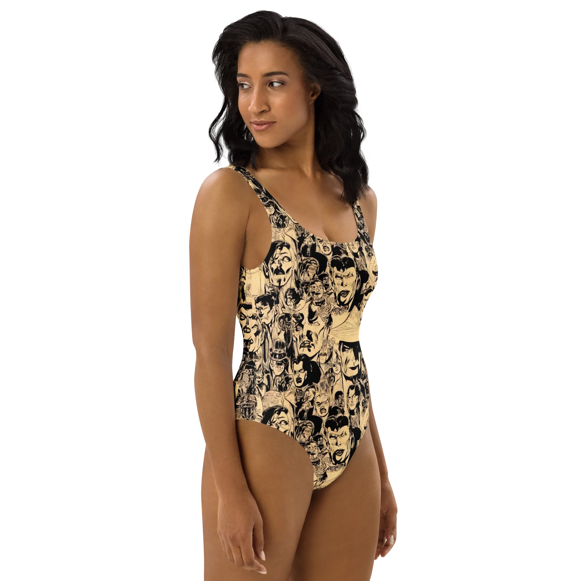 Ink Riot on One-Piece Swimsuit — Front print