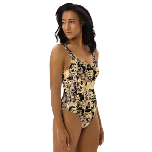 Ink Riot on a One-Piece Swimsuit