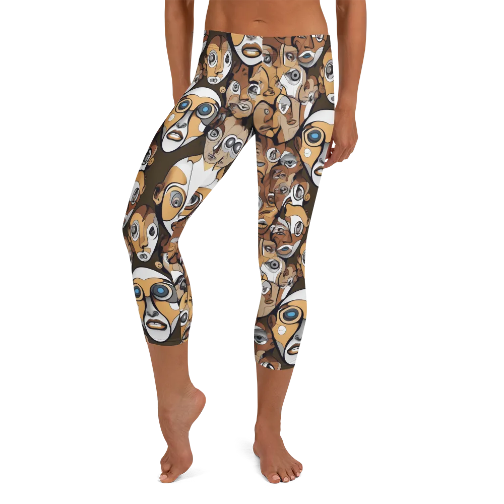 Many-eyed Masquerade on Capri Leggings — Front