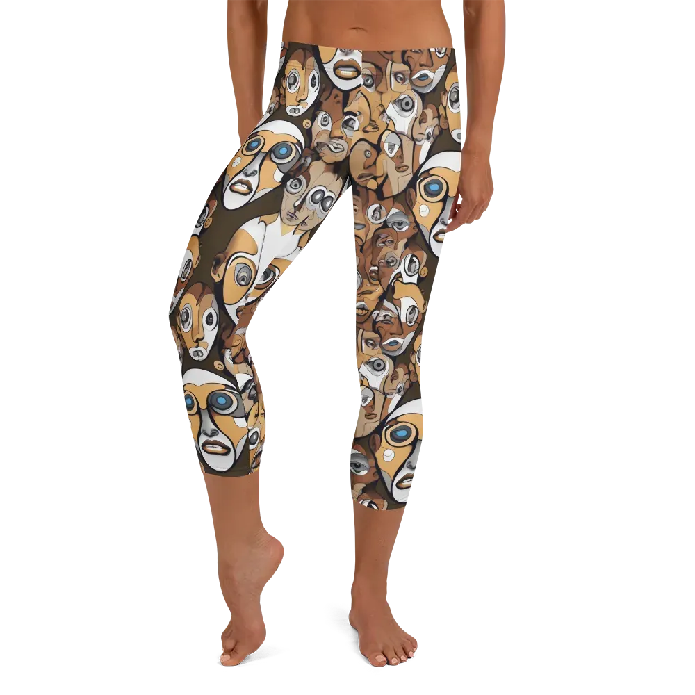 Many-eyed Masquerade on Capri Leggings — Front