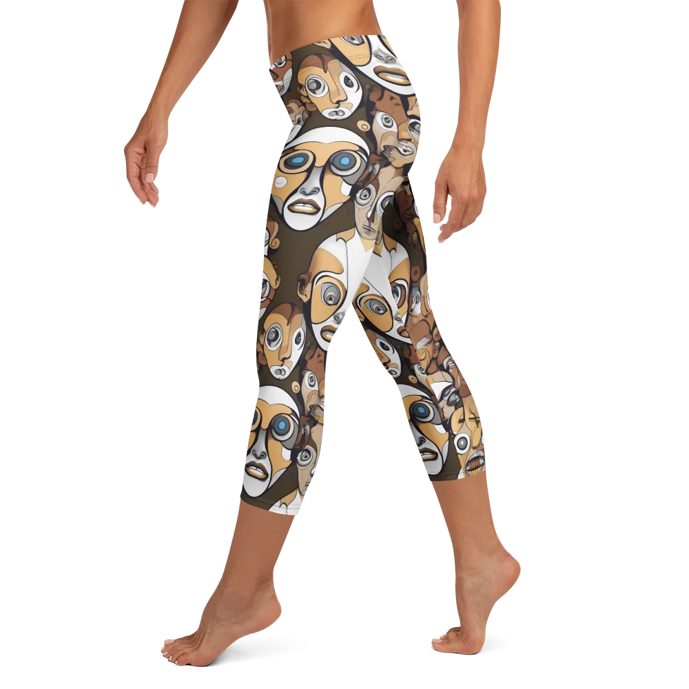 Many-eyed Masquerade on Capri Leggings — Left