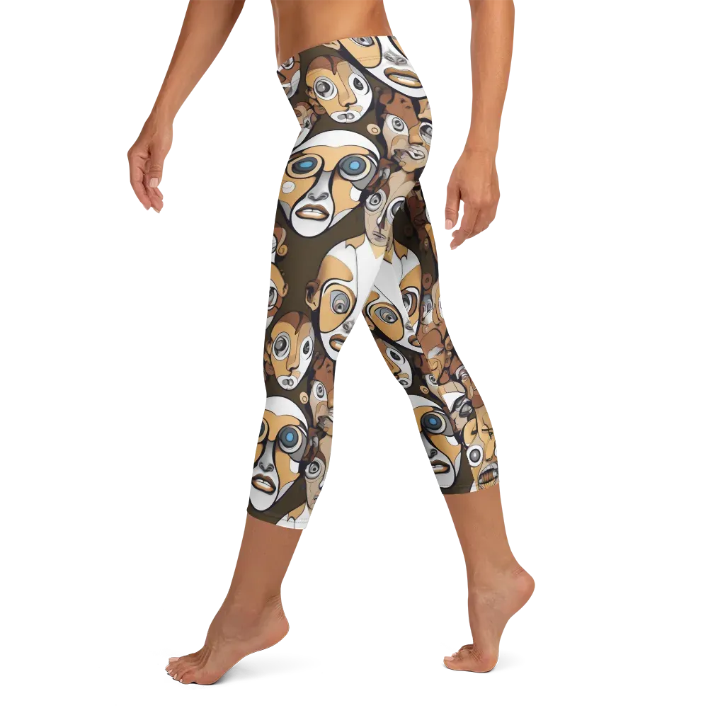 Many-eyed Masquerade on Capri Leggings — Left