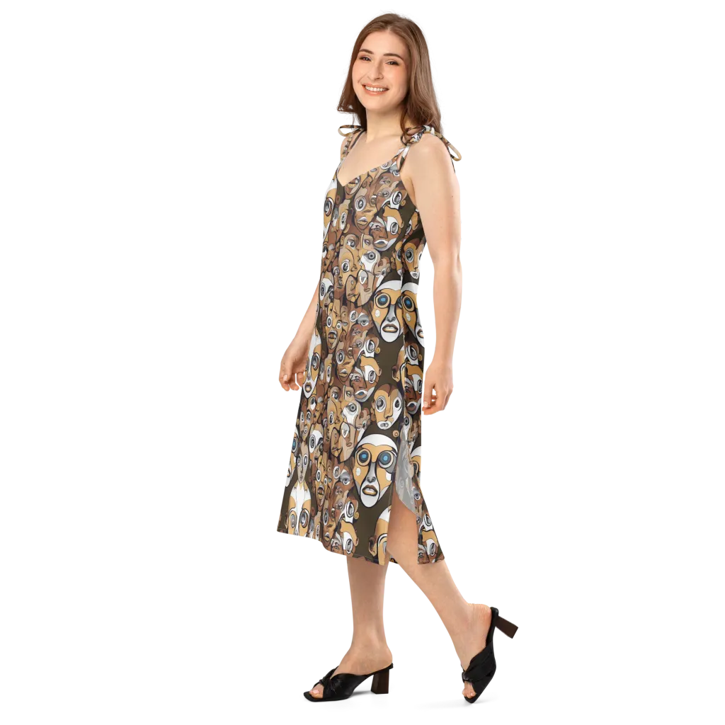 Many-eyed Masquerade on Slip Dress — Left Front