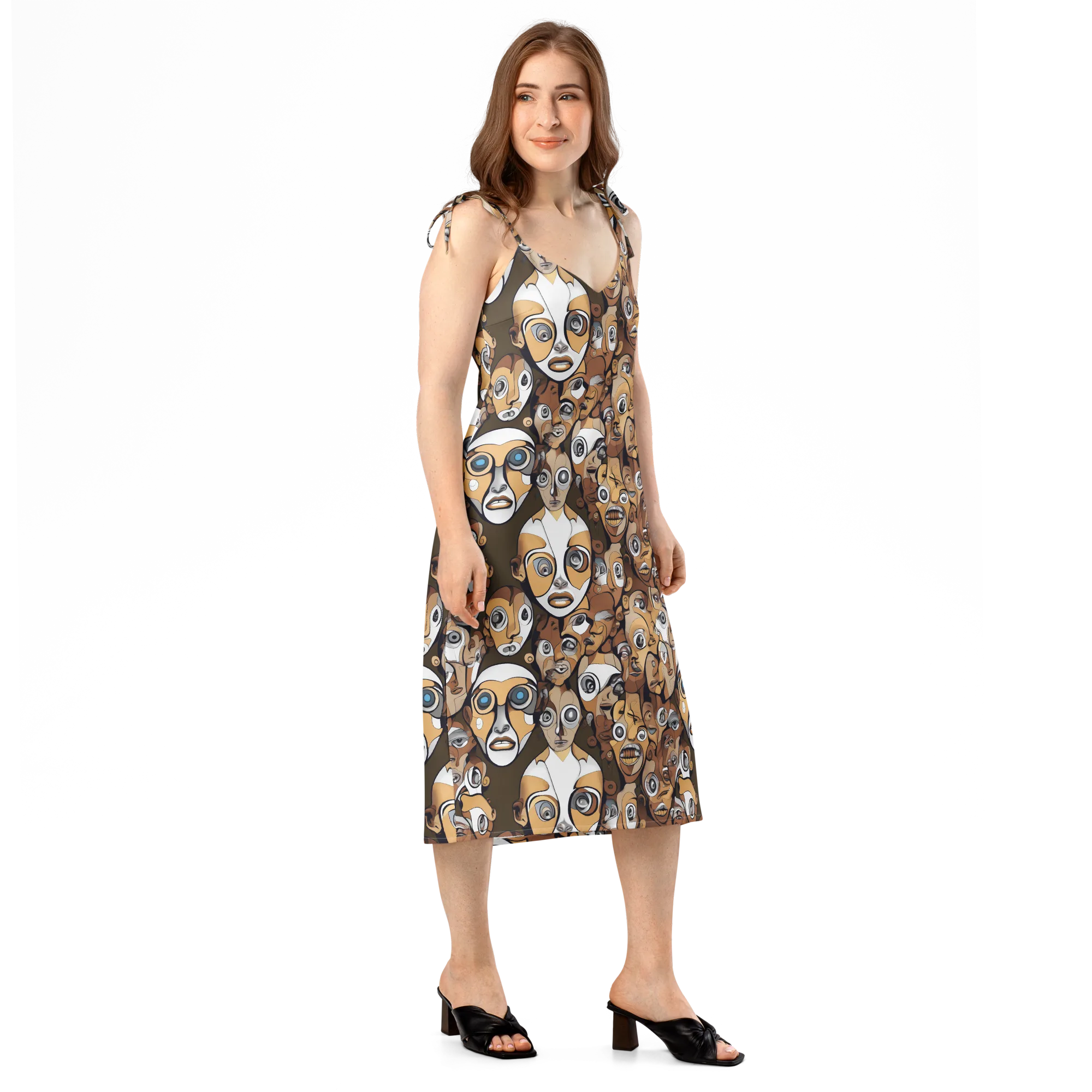 Many-eyed Masquerade on Slip Dress — Right Front