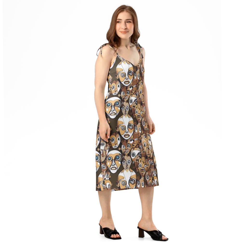 Many-eyed Masquerade on Slip Dress — Right Front