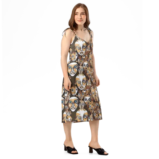 Many-eyed Masquerade on a Slip Dress