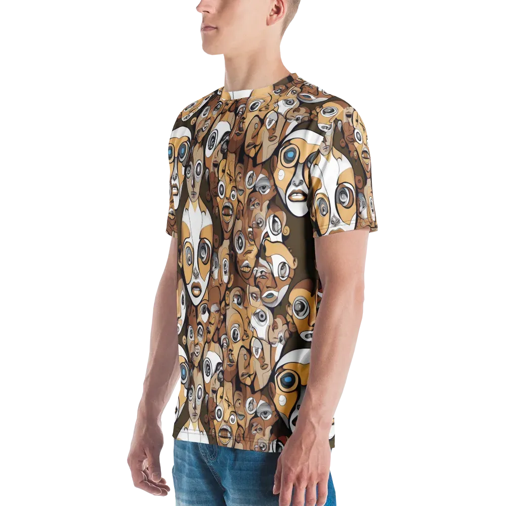 Many-eyed Masquerade on Men's Crew Neck T-Shirt — Left