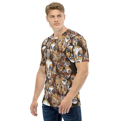 Many-eyed Masquerade on a Men's Crew Neck T-Shirt