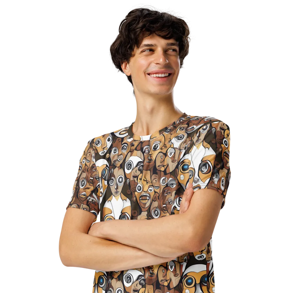 Many-eyed Masquerade on Men's Crew Neck T-Shirt — Front print