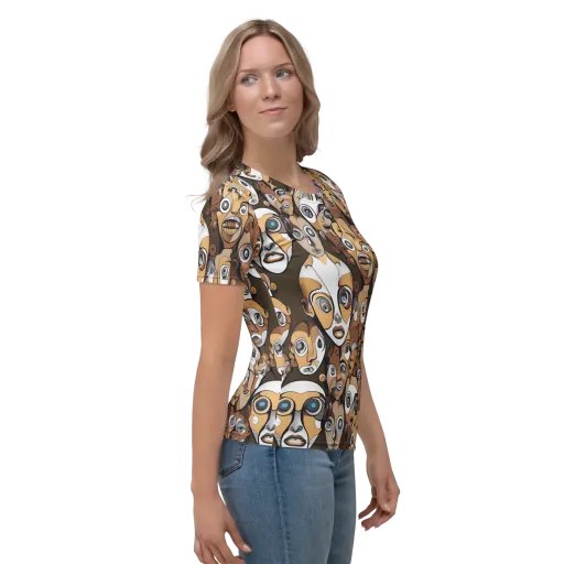 Many-eyed Masquerade on a Women's Crew Neck T-Shirt