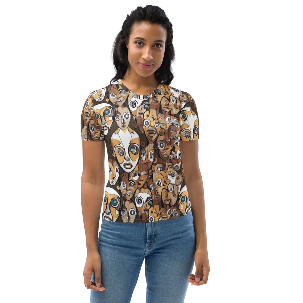 Many-eyed Masquerade on Women's Crew Neck T-Shirt — Print file