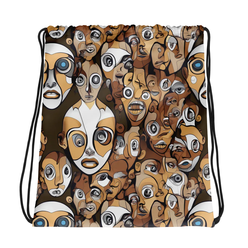 Many-eyed Masquerade on Drawstring Bag — Mockup