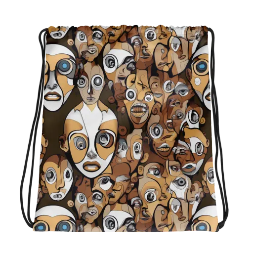 Many-eyed Masquerade on a Drawstring Bag