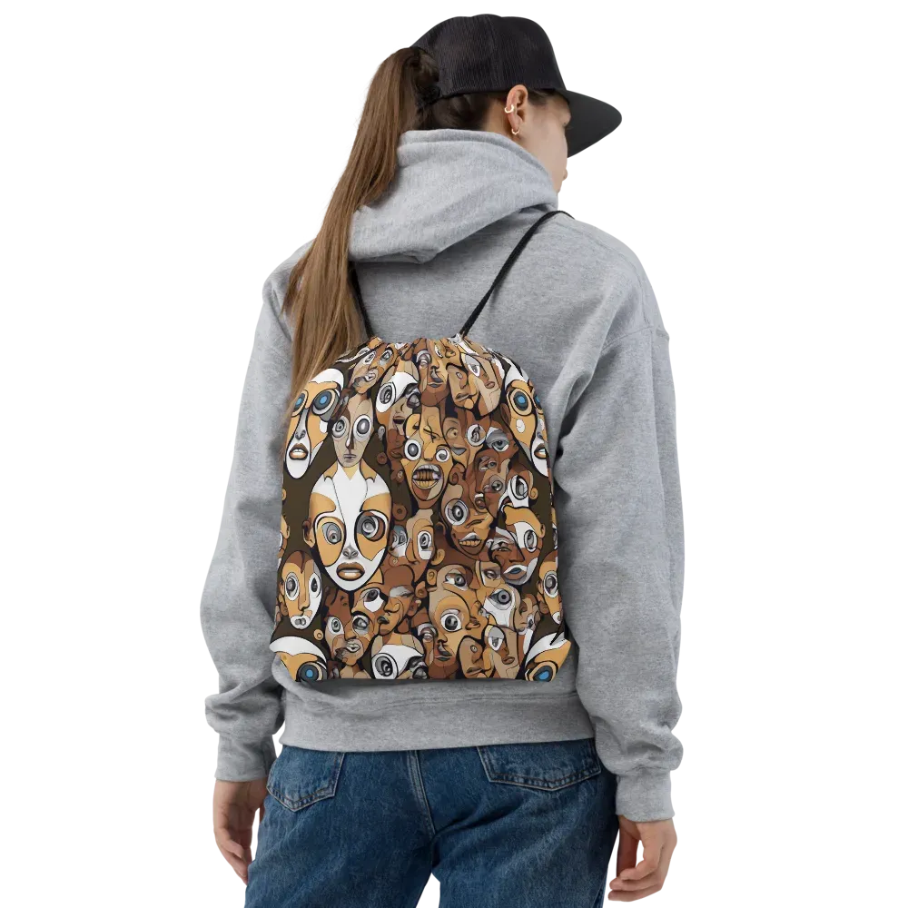 Many-eyed Masquerade on Drawstring Bag — Front