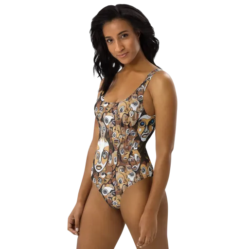 Many-eyed Masquerade on a One-Piece Swimsuit