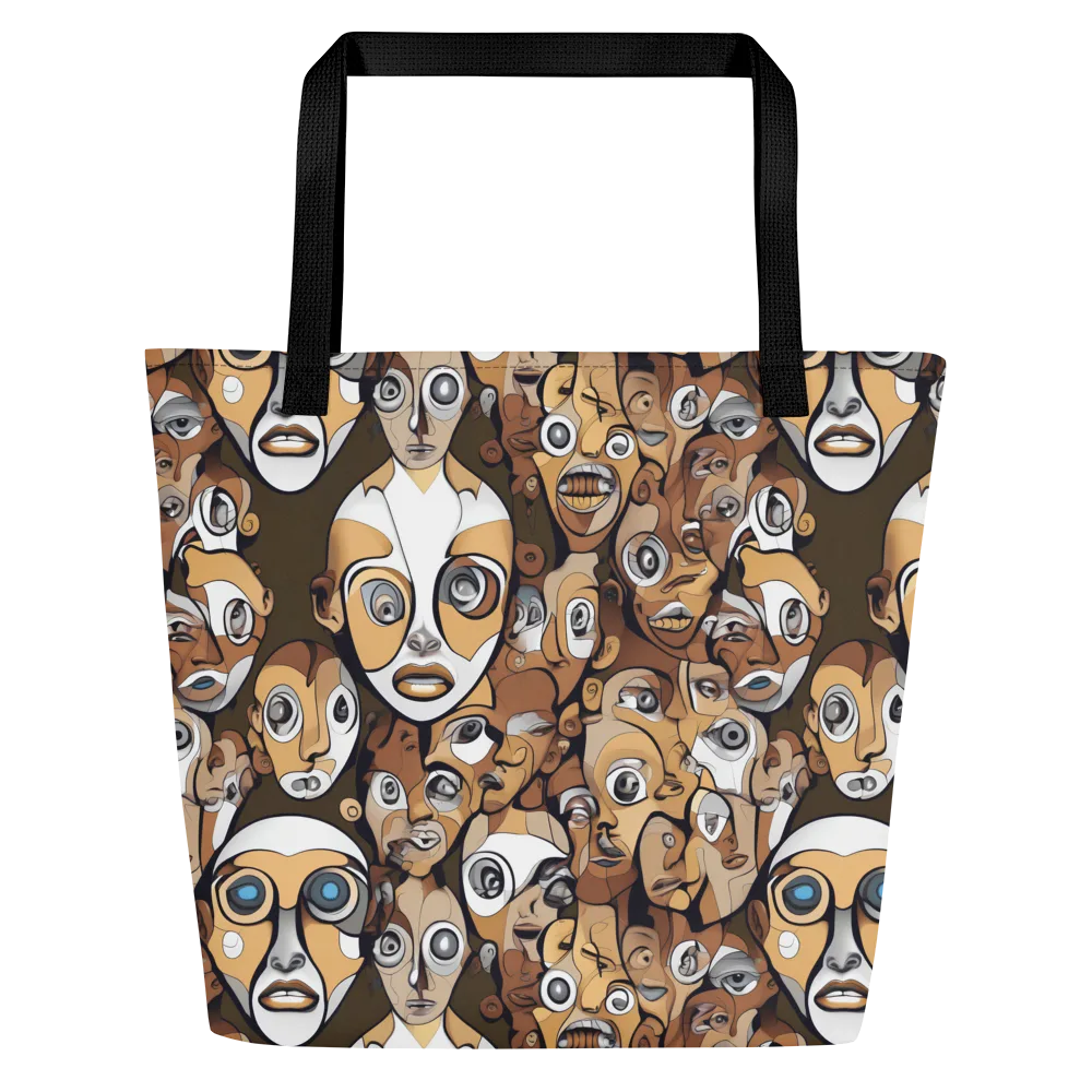 Many-eyed Masquerade on Large Tote Bag W/ Pocket — Front